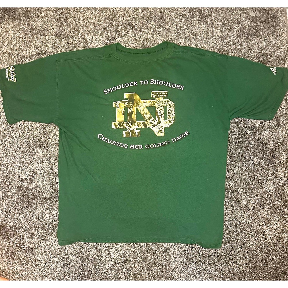 Notre Dame Fighting Irish Football 2007 Adidas T Shirt Mens 2XL Double Sided